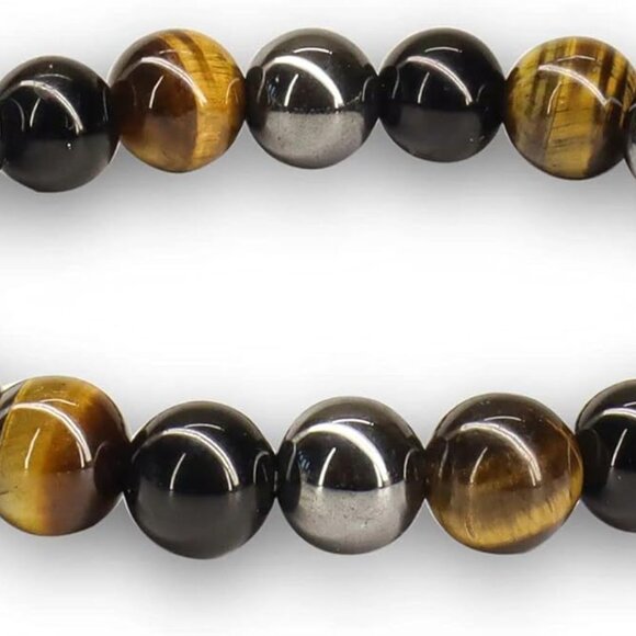 Beaded Protection Bracelet Natural Stones Adjustable Unisex Healing Jewelry - Picture 1 of 8